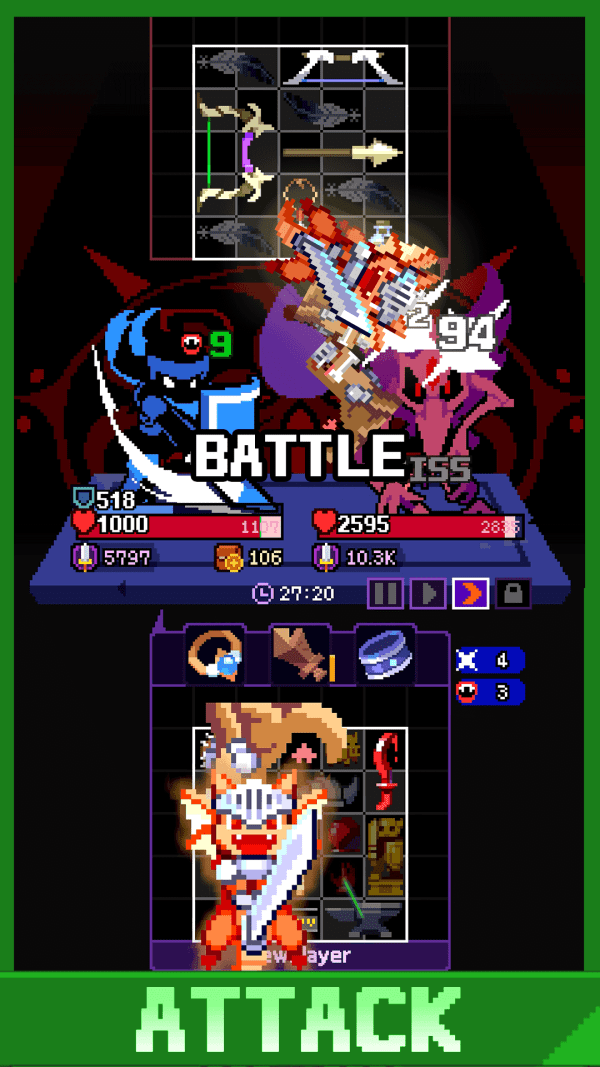 Overgeared Hero: Merge RPG battle gameplay screenshot